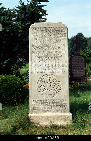 Süderende (Insel Föhr), St. Laurentii, Grabstein Matthias Petersen Stockfoto