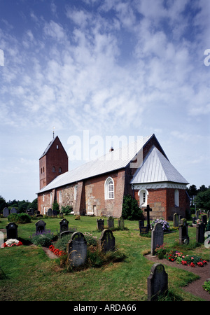 Süderende (Insel Föhr), St. Laurentii, Blick von Südosten Stockfoto