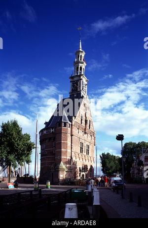 Hoorn, Hoofdtoren, Hafen Mit Stadtturm Stockfoto