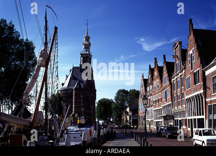 Hoorn, Hoofdtoren, Hafen Mit Stadtturm Stockfoto