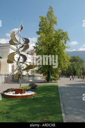 Passer Promenade Kurhaus und Pavillon des Fleurs Meran Italien Stockfoto