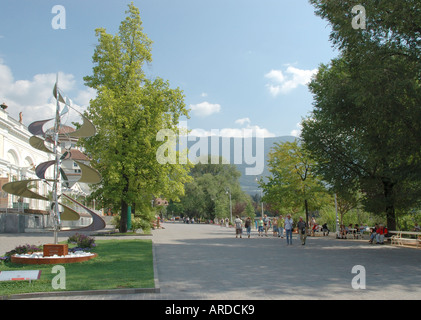 Passer Promenade Kurhaus und Pavillon des Fleurs Meran Italien Stockfoto