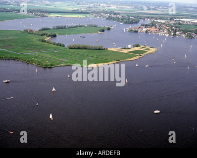 Bei Gouda, Reeuwijkse Plassen Wassersportgebiet, (Luftbild) Stockfoto
