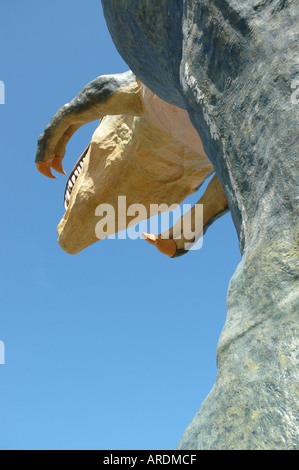 Die Welt s größte Dinosuar Replica steht Mugabes in Drumheller, Alberta Kanada Stockfoto