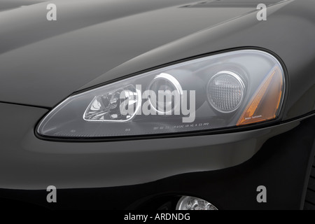 2006 Dodge Viper SRT-10 Roadster in schwarz - Scheinwerfer Stockfoto