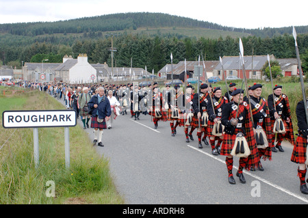 Lonach Demonstranten am Roughburn, Strathdon Aberdeenshire.  XPE 3632-352 Stockfoto