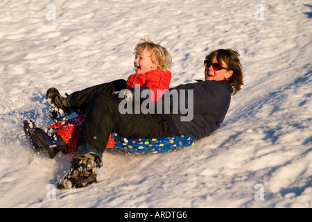 Rutscht der Schnee Mt Ruapehu Central Plateau Nordinsel Neuseeland Stockfoto