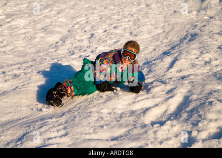 Rutscht der Schnee Mt Ruapehu Central Plateau Nordinsel Neuseeland Stockfoto