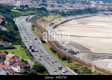 A55 Nordwales Expressway in Nordwales Colwyn Bay Stockfoto