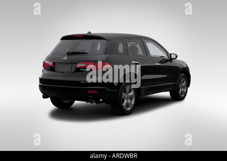 2007 Acura RDX in schwarz - Winkel Rückansicht Stockfoto