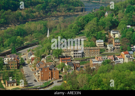 Ansicht von Maryland Felsen von Harpers Ferry, Shenandoah-Tal, West Virginia, USA Stockfoto