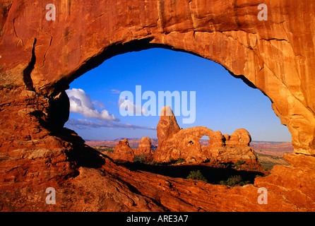 Turret Arch durch North Fensterbogen betrachtet Stockfoto