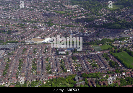 Luftaufnahme von Luton Town Football Club s Website unter Kennilworth Straße begraben Park Luton Betten UK Stockfoto