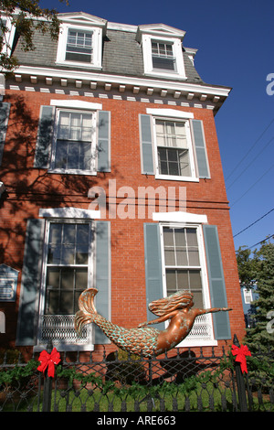 Norfolk Virginia, Freimaurer District Haus, Haus Häuser Häuser Wohnsitz Eigentum, Nachbarschaft, Wohn-Weihnachtsdekor, Innenarchitektur, Meerjungfrau i Stockfoto