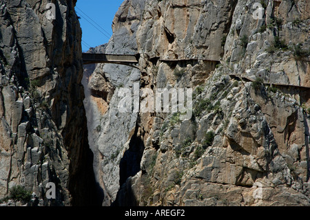 Spanien Andalusien Garganta Del Chorro Desfiladero De Los Gaitanes Stockfoto