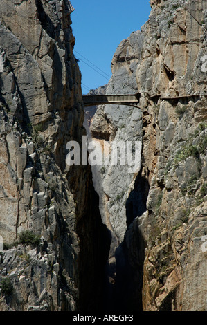 Spanien Andalusien Garganta Del Chorro Desfiladero De Los Gaitanes Stockfoto