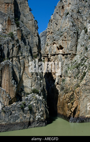 Spanien Andalusien Garganta Del Chorro Desfiladero De Los Gaitanes Stockfoto