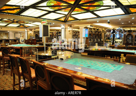Das Casino auf Cunards Kreuzfahrt Schiff Queen Victoria. Stockfoto