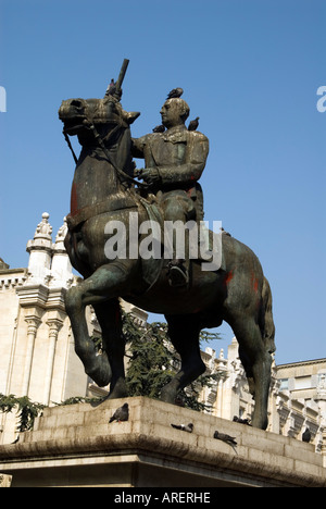 Reiterstatue von Francisco Franco Santander, Spanien Stockfoto