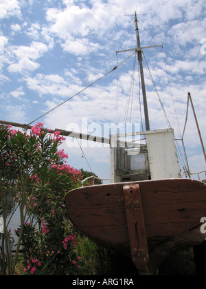 Heck des Schiffes See in Skiathos Griechenland verlassen Stockfoto