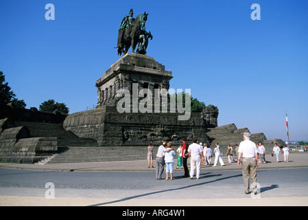 Deutsches Eck Reiterstatue Stockfoto