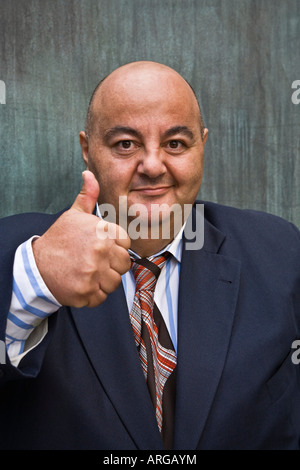 Geschäftsmann Daumen aufgeben Stockfoto