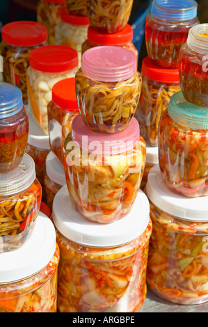 Eingelegtes Gemüse. Stockfoto