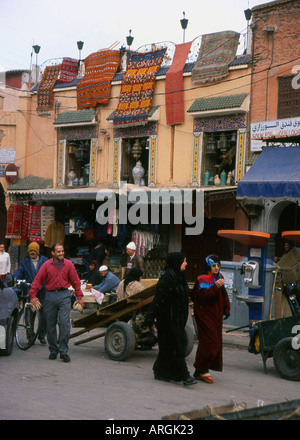 Marrakesch Marrakesch rot Stadt südwestlichen Marokko Maghreb maghrebinischen Berber arabische arabische marokkanische Nordafrika Stockfoto