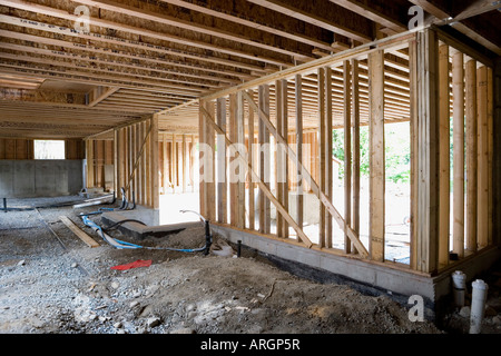 Umrahmt von Mauern auf Baustelle Stockfoto