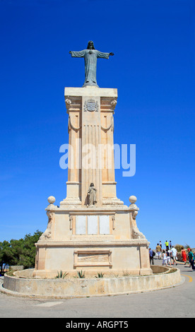 Die Statue von Christus am Monte Toro, der höchste Punkt der Insel Menorca, Balearische Inseln, Spanien. Stockfoto