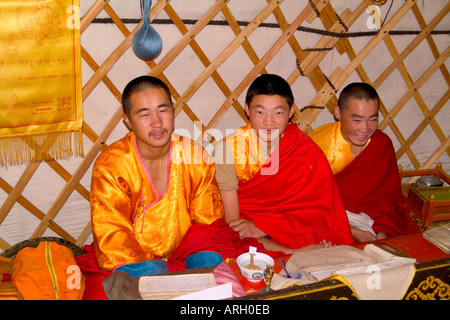 Mönche in der berühmten Erdene Zuu Klosters 1586 in der Mongolei Stockfoto