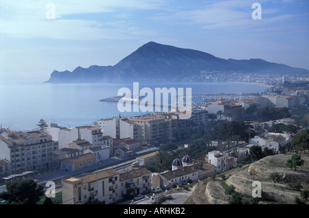 Blick vom oberen Rand der alten Stadt, Altea, Valencia, Spanien Stockfoto