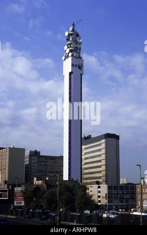 Telekom-Turm gesehen vom Bahnhof Snow Hill, Birmingham, West Midlands, England, UK Stockfoto