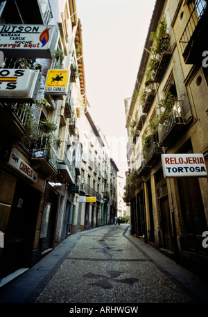 Typische schmale Mosaik Straße in Granada Spanien Stockfoto