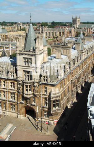 Cambridge Universität Stadt College Dächer Türmen und Kirchtürmen Stockfoto