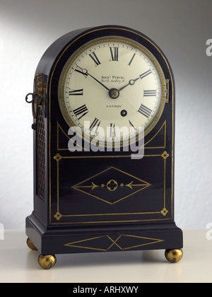 Bracket Clock von Alexander Purvis um 1800 Stockfoto