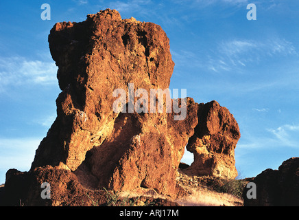 Riesige Felsen vulkanischen Tuff Sibiloi-Nationalpark Nord Kenia in Ostafrika Stockfoto