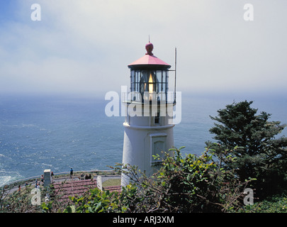 Ein Blick auf Heceta Head Lighthouse an der Küste nördlich von Florenz Oregon Stockfoto
