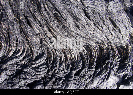 Pahoehoe-Lava-Flow aus Mount Kilauea Stockfoto