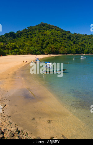 Strand an der Ranger Station auf Isla Coiba Panama in Mittelamerika Stockfoto