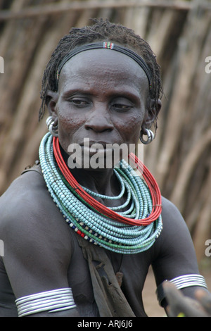 Toposa Frau, Porträt, Sudan Stockfoto