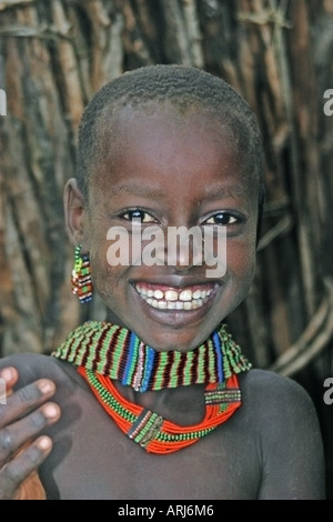 Toposa-Mädchen, Porträt, Sudan Stockfoto