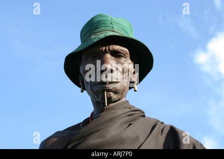 Toposa Häuptling, Sudan Stockfoto