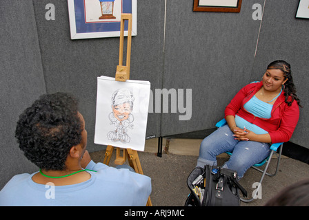 Arts Beats isst Oakland County Stadt Pontiac Michigan MI Sommerfest der Kunst Musik Essen und Gemeinschaft Stockfoto