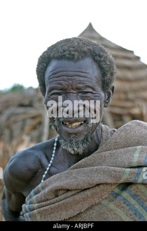 Toposa Greis, Porträt, Sudan Stockfoto