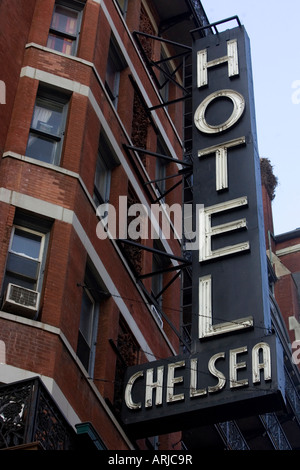 Allgemeine Ansicht Hotel Chelsea auf 222 West 23rd Street New York City Manhattan-USA. Stockfoto