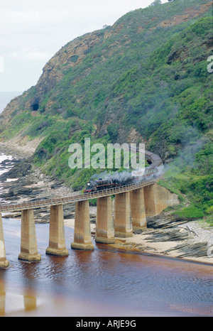 Garden Route, Outeniqua Choo-Tjoe am Kaimaans River Bridge, Südafrika Stockfoto