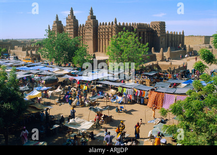 Montag Markt vor der großen Moschee, Djenne, Mali, Afrika Stockfoto