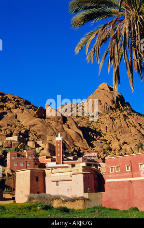 Öksüz Dorf, Tafraoute Region, Anti-Atlas, Marokko, Nordafrika Stockfoto