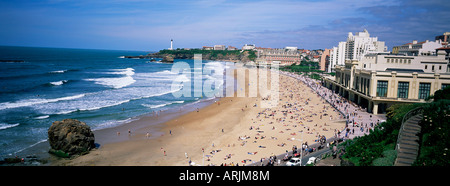 Strand von Biarritz, baskische Küste, Bässe-Pyrenäen, Golf von Biscaya, Frankreich, Europa Stockfoto
